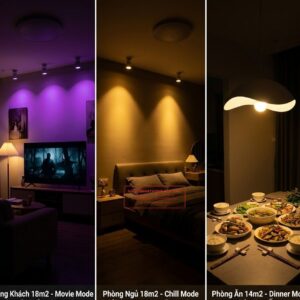 Combo Smart Living 3D – Giải pháp Ánh sáng Đa tầng cho Phòng Khách, Phòng Ngủ & Phòng Ăn